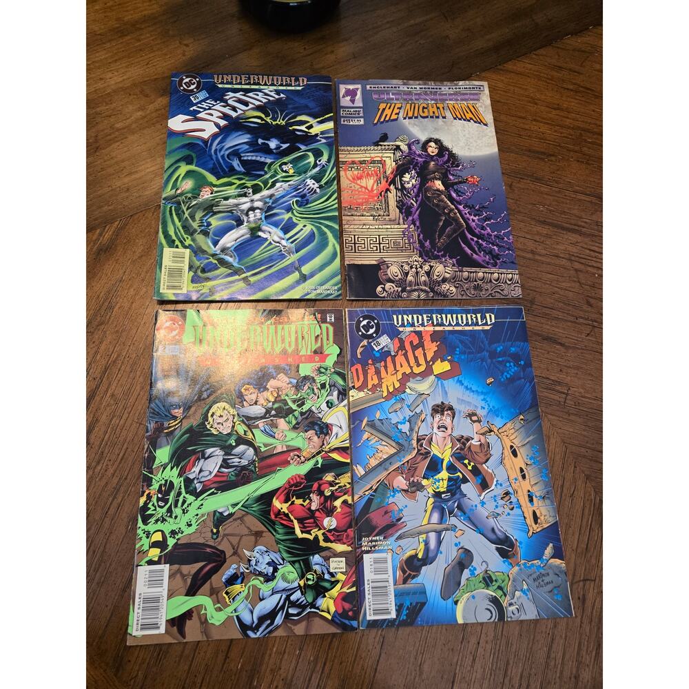 4 Comic Boos 3 DC Underworld 1 Milibu Ultraverse 1990s Super Heros Batman